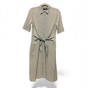 Lauren Ralph Lauren Shirtdress Size 6 Chambray Button Tie Front Fit-and-Flare